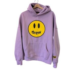 Drew House Justin Bieber Mascot Smiley Face Hoodie Sweatshirt Purple Size Medium